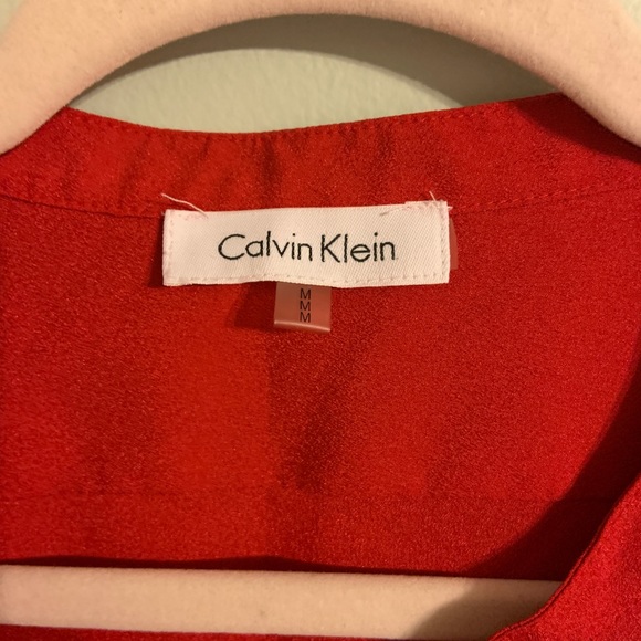 Red Calvin Klein blouse size m - Picture 2 of 5